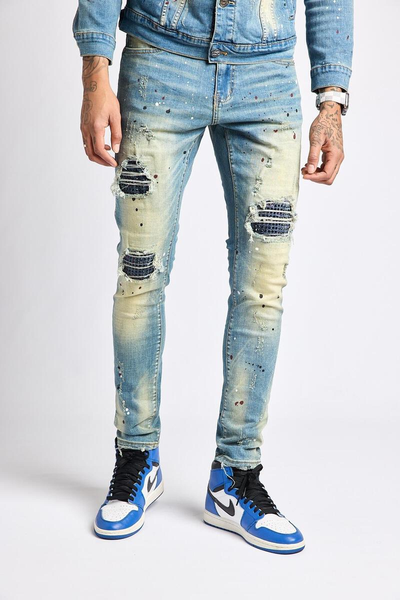 Wyatt Premium Stretch Stones Patch Denim