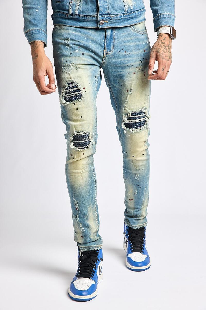 Wyatt Premium Stretch Stones Patch Denim