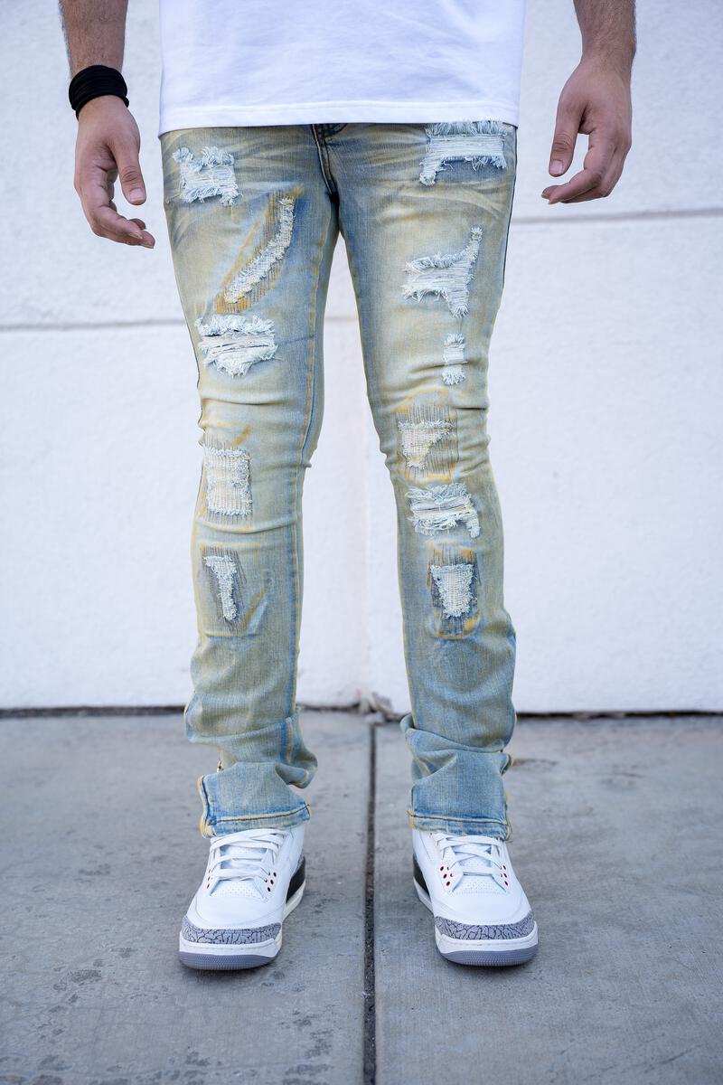 HUDSON STACKED ZIPPER BOTTOM PREMIUM DENIM